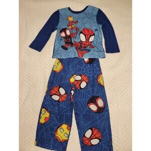 Marvel Spidey Amazing Friends Fleece Warm Pajama Set Toddler Boy Size 4T